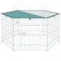 Parque de Juegos para Perros 6 Paneles 59x60 cm Plegables Empalme libre Valla Metálica para Mascotas con Puerta con Pestillo y T