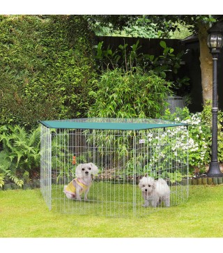 Parque de Juegos para Perros 6 Paneles 59x60 cm Plegables Empalme libre Valla Metálica para Mascotas con Puerta con Pestillo y T