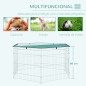 Parque de Juegos para Perros 6 Paneles 59x60 cm Plegables Empalme libre Valla Metálica para Mascotas con Puerta con Pestillo y T