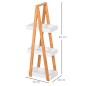 Estantería de Baño de Bambú con 3 Estantes Estantería de Almacenaje Estantería de Madera en Forma de A 30x18x81 cm Natural y Bla