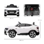 Coche de Batería para Niños 12V Audi E-tron con Mando a Distancia Faros Bocina Música Velocidad 3-5 km/h Blanco
