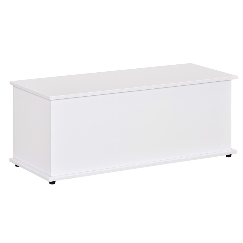 Baúl de Almacenamiento de Madera Taburete para Almacenaje con Tapa para Dormitorio Salón Carga Max. 120 kg 100x40x40 cm Blanco