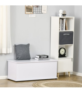 Baúl de Almacenamiento de Madera Taburete para Almacenaje con Tapa para Dormitorio Salón Carga Max. 120 kg 100x40x40 cm