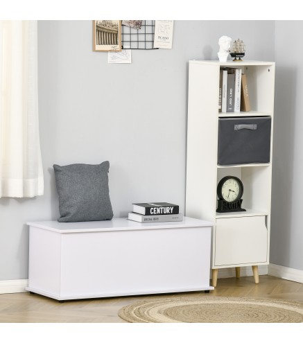 Baúl de Almacenamiento de Madera Taburete para Almacenaje con Tapa para Dormitorio Salón Carga Max. 120 kg 100x40x40 cm