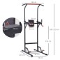 Máquina de Dominadas con Altura Ajustable Carga Máx. 120 kg para Entrenamiento Fitness 123x98x189-239 cm Negro y Rojo