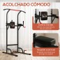 Máquina de Dominadas con Altura Ajustable Carga Máx. 120 kg para Entrenamiento Fitness 123x98x189-239 cm Negro y Rojo