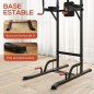Máquina de Dominadas con Altura Ajustable Carga Máx. 120 kg para Entrenamiento Fitness 123x98x189-239 cm Negro y Rojo