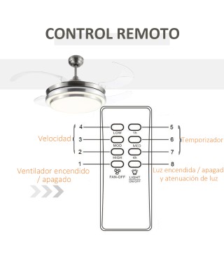 Ventilador de Techo con Luz