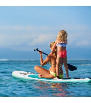 Tabla de Paddle Surf Hinchable 320x76x15 cm Plegable con Remo de Aluminio Ajustable Desmontable Bolsa de Transporte y Accesorios