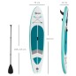 Tabla de Paddle Surf Hinchable 320x76x15 cm Plegable con Remo de Aluminio Ajustable Desmontable Bolsa de Transporte y Accesorios