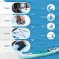 Tabla de Paddle Surf Hinchable 320x76x15 cm Plegable con Remo de Aluminio Ajustable Desmontable Bolsa de Transporte y Accesorios