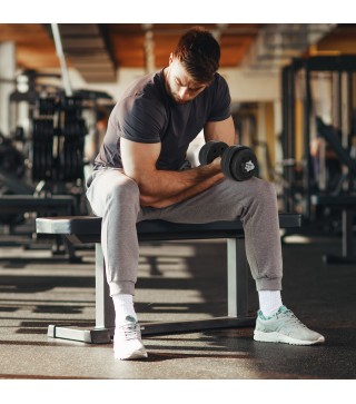 Conjunto de Mancuernas Ajustables de 30kg Juego de Pesas con Discos de 2,5/1,5 kg y Barras de Conexión de 2 kg Kit de Entrenamie