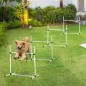 Set de Entrenamiento de Agilidad para Perros Mascotas 4 Piezas Obstáculos Vallas de Salto con Altura Ajustable y Bolsa de Transp