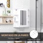 Armario de Baño con Espejo Mueble Colgante de Aseo con 1 Puerta 2 Estantes Interiores y 6 Estantes Laterales para Salón Armario de Baño con Espejo Mueble Colgante de Aseo con 1 Puerta 2 Estantes Interiores y 6 Estantes Laterales para Salón