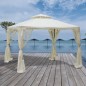 Cenador de Jardín 3x3 m Pabellón de Exterior con Doble Techo de Ventilación 4 Cortinas Mosquiteras Laterales con Cremallera 8 Or