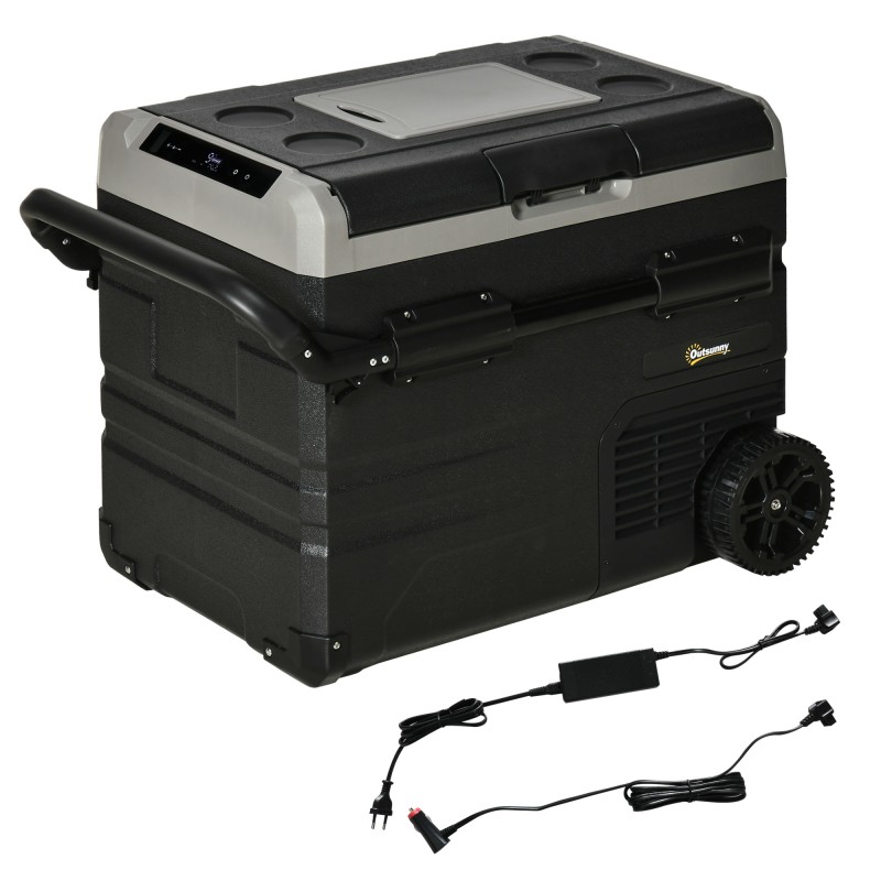 Nevera Compresor Portátil 60L Nevera Portátil Eléctrica para Coche Congelador CC 12V/24V hasta -20℃ con Pantalla LED Táctil Asa