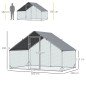 Gallinero para Exterior 3x2x2 m Jaula para Gallinas de Acero Galvanizado con Cubierta de PE y Cerradura Plata Gallinero para Exterior 3x2x2 m Jaula para Gallinas de Acero Galvanizado con Cubierta de PE y Cerradura Plata