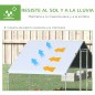 Gallinero para Exterior 3x2x2 m Jaula para Gallinas de Acero Galvanizado con Cubierta de PE y Cerradura Plata