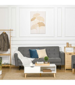 Cuadro de Arte en Lienzo Hojas de Ginkgo Biloba 90x60 cm 1 Parte Impresión Artística para Decoración de Pared en Salón Oficina D