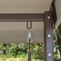 Columpio de Jardín de 3 Plazas con Estructura Metálica Toldo y Bandeja para Bebidas para Exterior 116x206x183 cm Gris