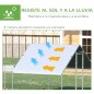 Gallinero para Exterior Jaula para Gallinas de Acero Galvanizado con Cubierta de PE y Cerradura 3x8x2 m Plata
