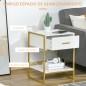 Mesita de Noche Mesa Auxiliar con Cajón y Estante de Almacenamiento para Dormitorio Salón Cama Oficina Estilo Moderno 45 Mesita de Noche Mesa Auxiliar con Cajón y Estante de Almacenamiento para Dormitorio Salón Cama Oficina Estilo Moderno 45