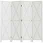 Biombo de 4 Paneles Separador de Ambientes Plegable 182x170 cm Divisor de Espacios Elegante Blanco
