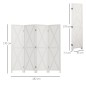 Biombo de 4 Paneles Separador de Ambientes Plegable 182x170 cm Divisor de Espacios Elegante Blanco