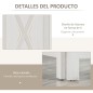 Biombo de 4 Paneles Separador de Ambientes Plegable 182x170 cm Divisor de Espacios Elegante Blanco