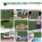 Seto Artificial en Rollo 3x1 m Pantalla de Cerca de Privacidad para Balcón Valla Jardín Exterior Planta Decorativa de Pared PE F