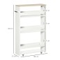Armario Auxiliar de Baño Carrito con 3 Estantes y Ruedas para Espacios Estrechos 50x13x67,5 cm Blanco