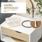 Set de 2 Mesitas de Noche Mesa Auxiliar Mesillas de Noche con Cajón y Estante de Almacenamiento para Dormitorio Salón Cama Ofici