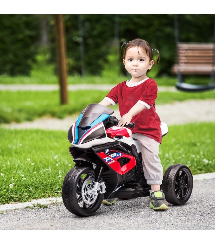 Moto Eléctrica BMW HP4 para +18 Meses con Música USB Velocidad 2,5 km/h Avance y Retroceso 82,5x42x54 cm Rojo