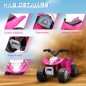 Quad Eléctrico HONDA para Niños 18-36 Meses Vehículo Eléctrico a Batería con Faros LED Bocina 65,5x38,5x43,5cm Fucsia