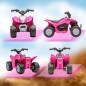 Quad Eléctrico HONDA para Niños 18-36 Meses Vehículo Eléctrico a Batería con Faros LED Bocina 65,5x38,5x43,5cm Fucsia