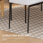 Pack de 4 Sillas de Cocina Modernas Tapizadas en Lino y Patas de Metal para Salón Carga 120 kg 41x50x97 cm Blanco