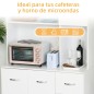 Armario de Cocina Moderno Mueble Auxiliar con 3 Cajones 4 Puertas y Estantes Ajustables 100x39,5x183,5 cm Blanco