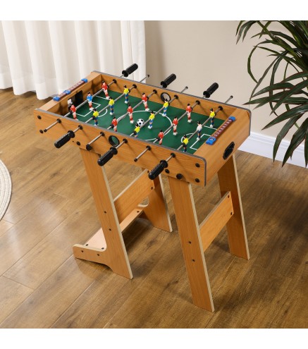 Futbolín Plegable para Niños y Adultos Futbolín de Madera 69x37x70 cm con 2 Bolas 6 Asas 2 Marcadores de Puntos 18 Jugad