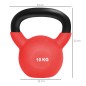 Pesa Rusa de 10 kg de Hierro Fundido con Revestimiento de Neopreno para Entrenamiento de Fuerza 19x12x22 cm Rojo