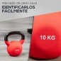 Pesa Rusa de 10 kg de Hierro Fundido con Revestimiento de Neopreno para Entrenamiento de Fuerza 19x12x22 cm Rojo
