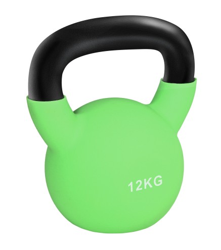 Pesa Rusa de 12 kg de Hierro Fundido con Revestimiento de Neopreno para Entrenamiento de Fuerza 20x13x23 cm Verde