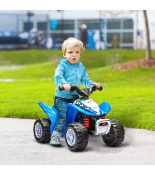 Quad Eléctrico HONDA para Niños 18-36 Meses Vehículo Eléctrico a Batería con Faros LED Bocina 65,5x38,5x43,5cm Azul