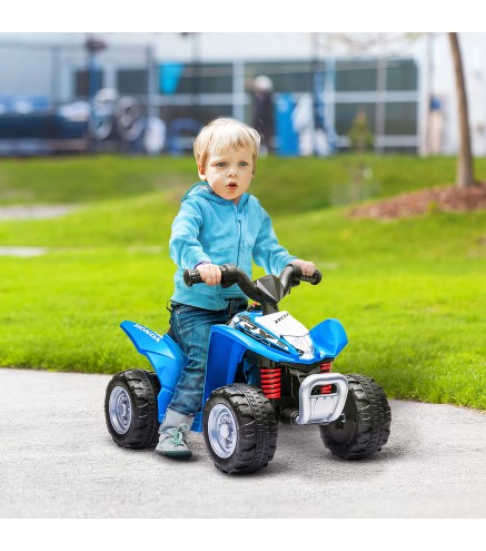 Quad Eléctrico HONDA para Niños 18-36 Meses Vehículo Eléctrico a Batería con Faros LED Bocina 65,5x38,5x43,5cm Azul