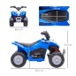 Quad Eléctrico HONDA para Niños 18-36 Meses Vehículo Eléctrico a Batería con Faros LED Bocina 65,5x38,5x43,5cm Azul