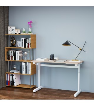 Escritorio de Pie 120x60x72-117 cm con Altura Ajustable Manual con Manivela Mesa para Ordenador para Oficina Estudio Salón Estil