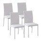 Pack de 4 Sillas de Comedor, Sillas de Cocinas Modernas, Respaldo Alto con Costuras Decorativas de Diamantes, Tapizadas en Cuero