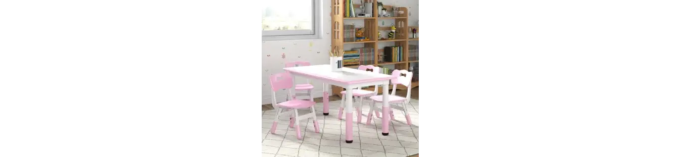 Mesas y sillas infantiles seguras y funcionales